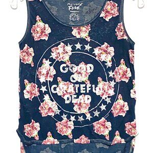 Good Ol Grateful Dead Floral Rose Sleeveless Tank Top S Rocker Grunge High Low